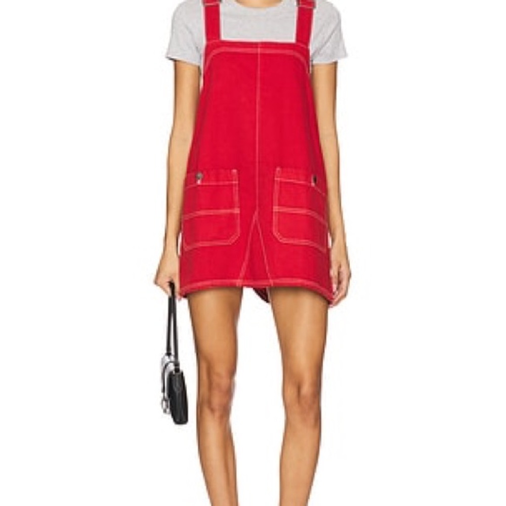 We The Free Vibrant Red Overalls